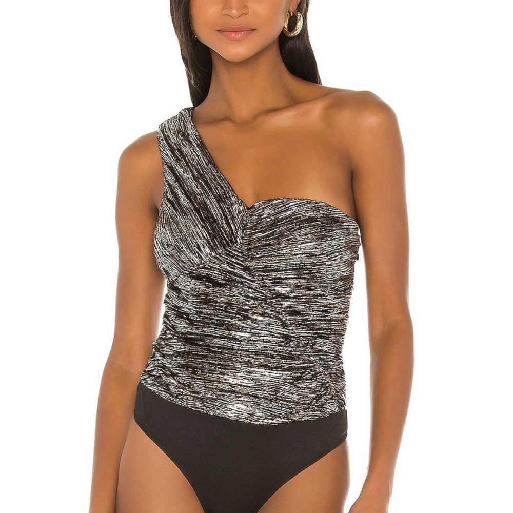 Aysm Bodysuit in Silver & Black